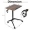 Adjustable Standing Laptop Desk with Wheels Tilting Top and Cup Holder Brown